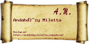 Andaházy Miletta névjegykártya